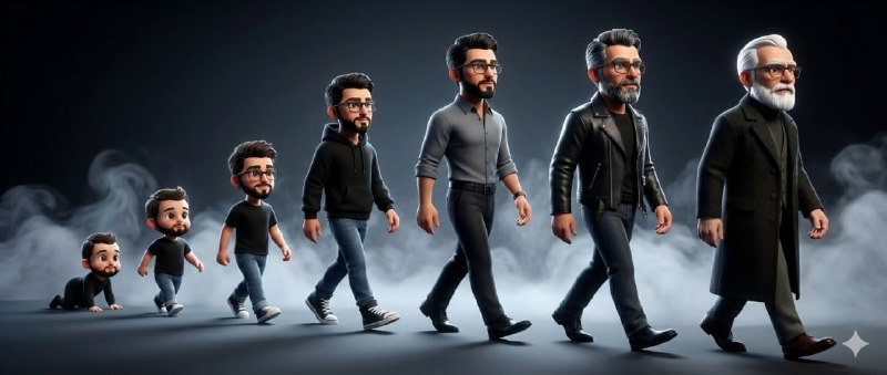 Pixar-Style Stages of Life Timeline