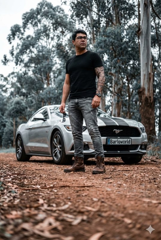 Cinematic Low-Angle Mustang Scene