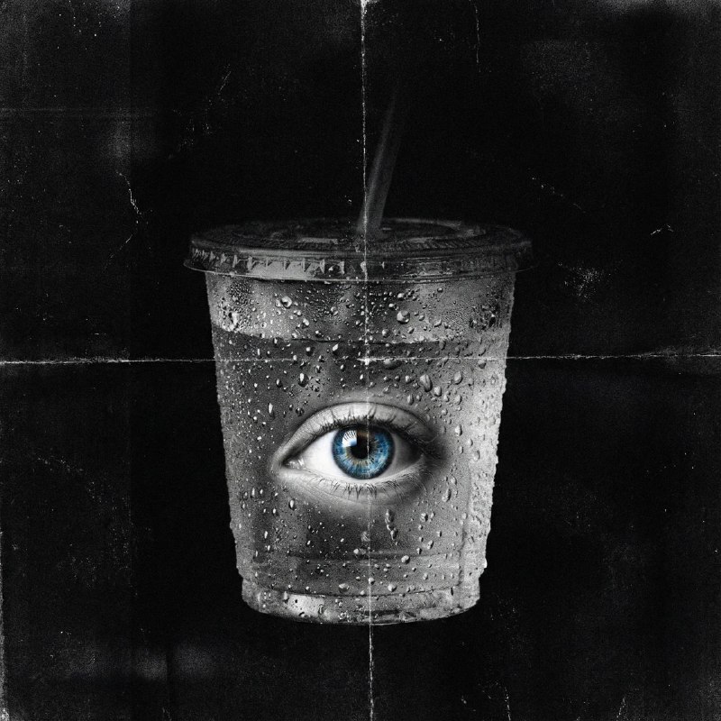 Grainy horror-style digital illustration in 1:1 aspect ratio on a