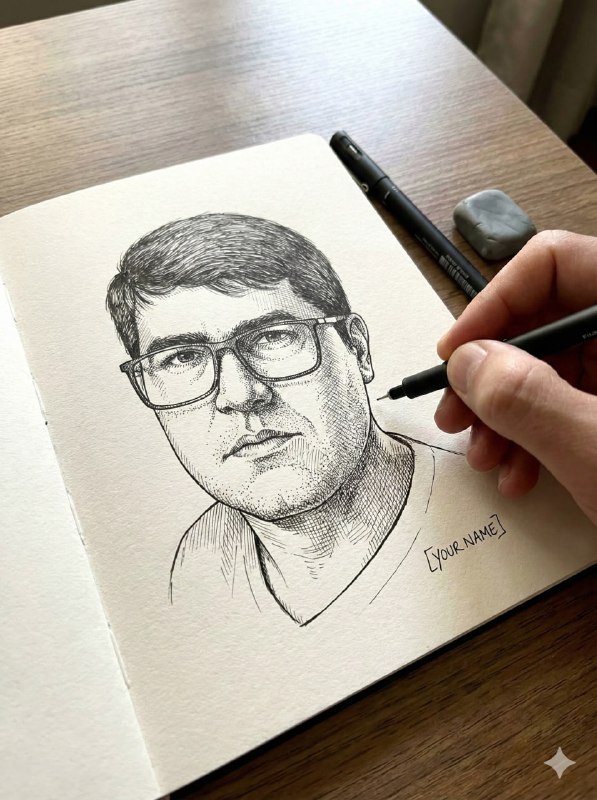 Pen and Ink Sketchbook Portrait