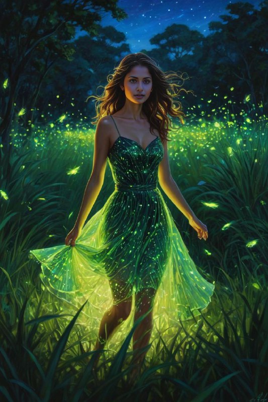 Neon Impressionist Firefly Fantasy