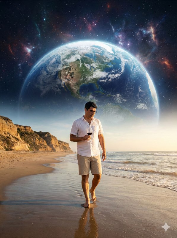 Surreal Coastal Cosmos Cinematic Realism