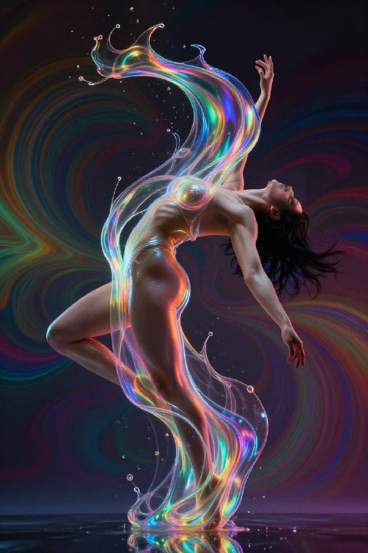 Liquid Rainbow Iridescent Motion Dreamscape