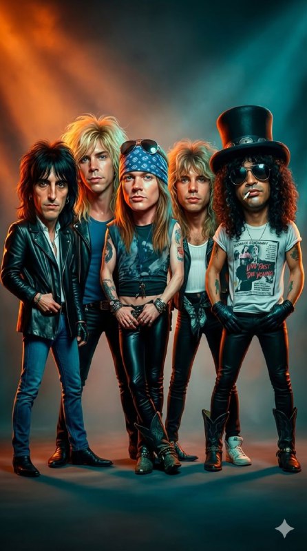 Cinematic Caricature Band Portrait — Hyper-Real Semi-Photorealism