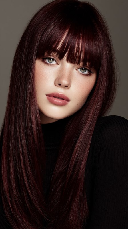 Burgundy Hair Beauty Studio Portrait