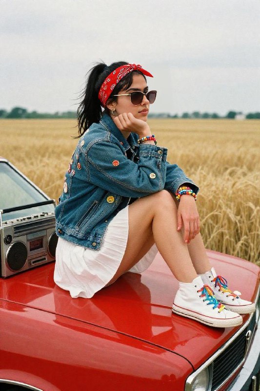 Retro Hooligan on Vintage Car — Expired Kodak Film Grain