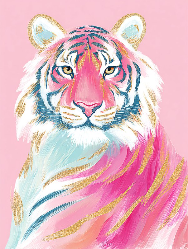 Pop-Art Tiger — Pastel Power Symmetry