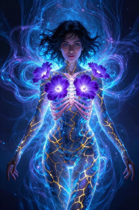 Neon Kintsugi Bloom — Dream-Core Fractal Surrealism