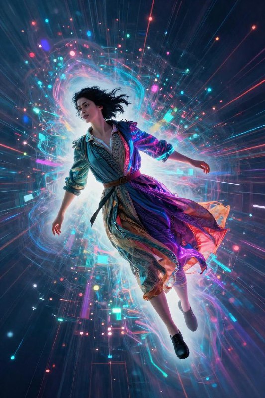 Temporal Leap — Surreal Photon Time Travel Concept