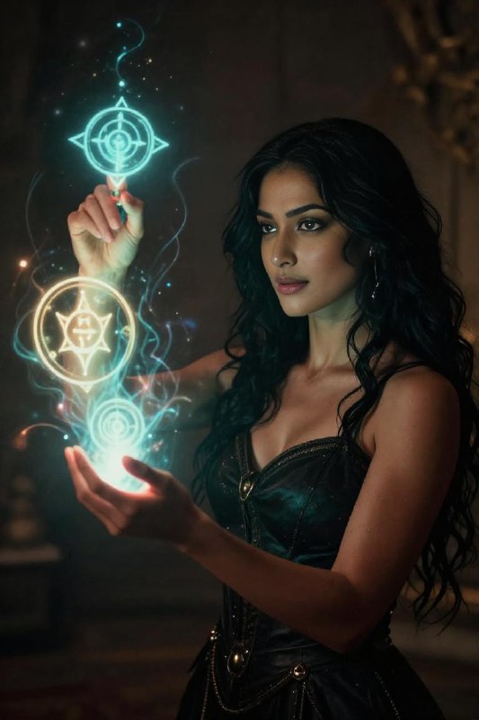 Arcane Glyphs — Neon Dark Fantasy Mage