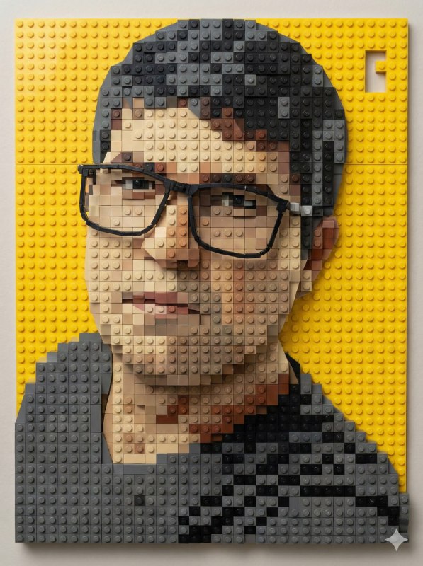 Hyperrealistic LEGO Mosaic Portrait — Authentic Brick Construction