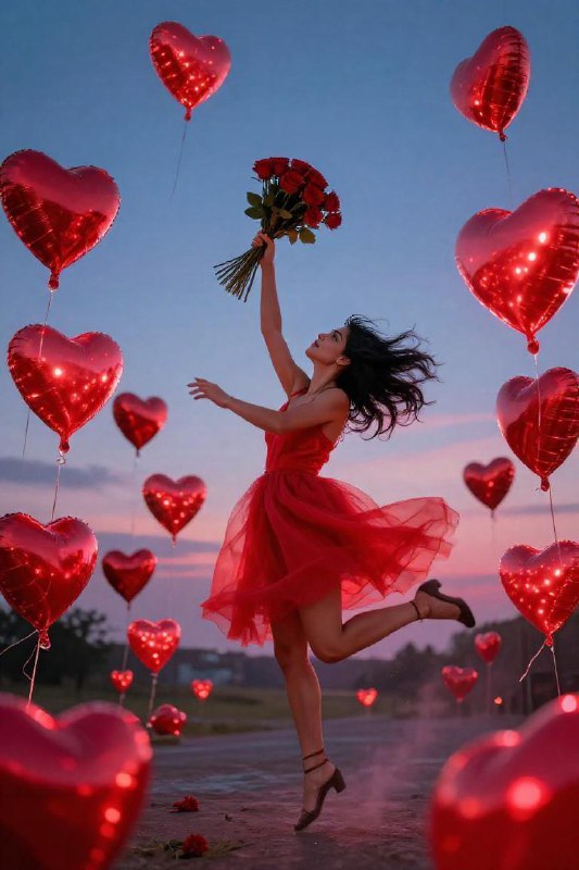 Whimsical Neon Romance — Dynamic Evening Fantasy