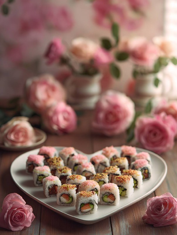 Romantic Heart Flat Lay — Regency Elegance Food Photography