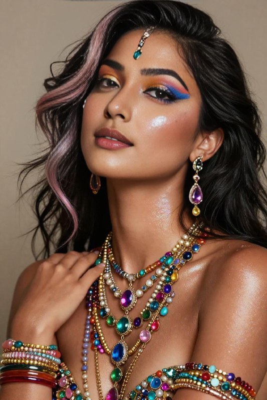 Extravagant Dreamlike Fashion Portrait — Iridescent Jewel Muse