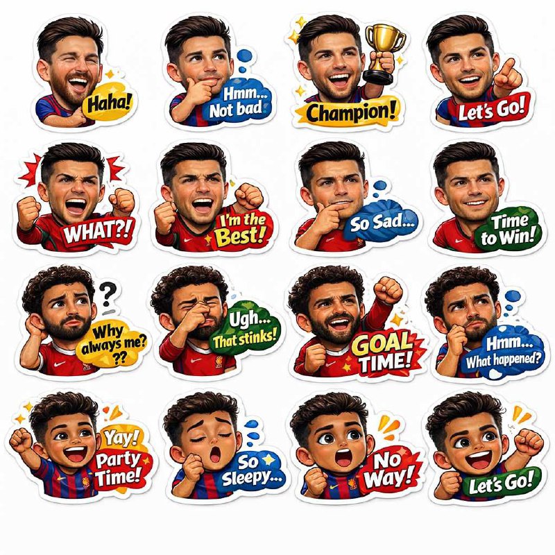 Chibi Football Legends — Social Media Sticker Pack