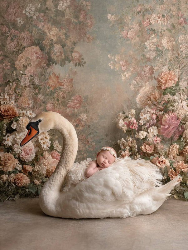 Romantic Nostalgic Fantasy — Swan and Baby