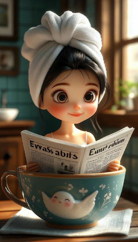 Morning Cup Whimsy — Playful Miniature Fantasy