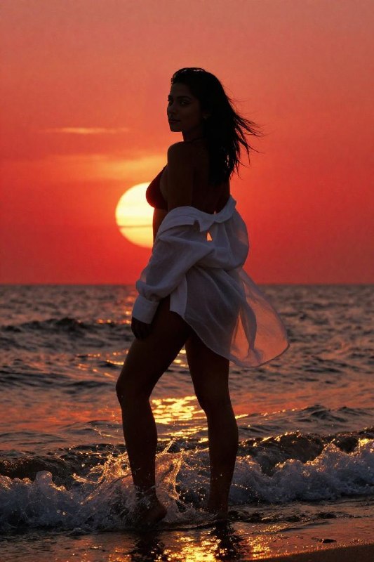 Crimson Tide Silhouette — Sunset Film Reverie