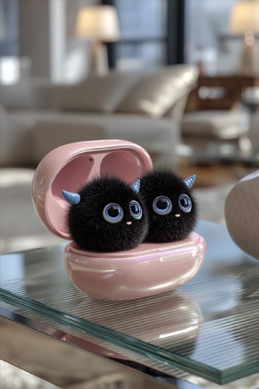 Soot Demon Earbuds — Luxury Cozy Photoreal Render