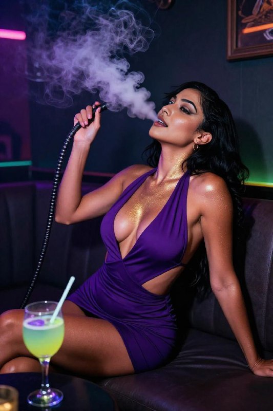Neon Hookah Reverie — Tilted Lomography Nights