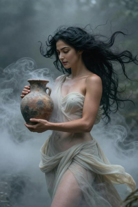 Mythic Mist Nymph — Aquatic Sculpture Portrait
