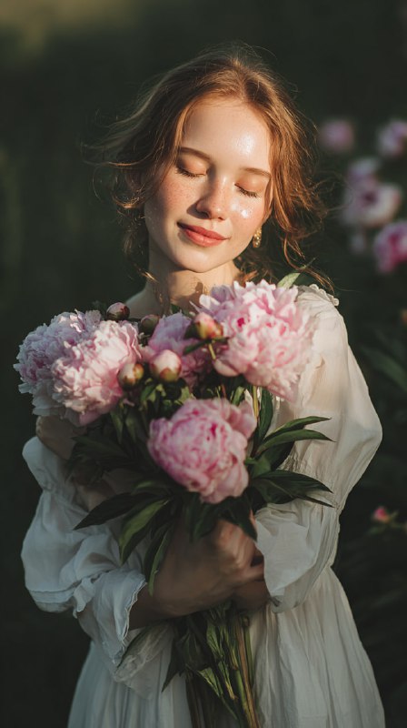 Peony Serenity — Natural Light Portrait