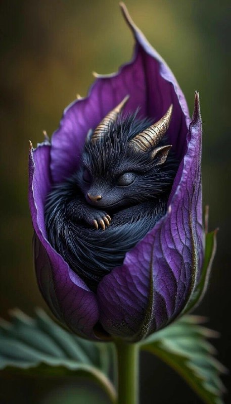Midnight Blossom Dragon — Hyperreal Macro Fantasy