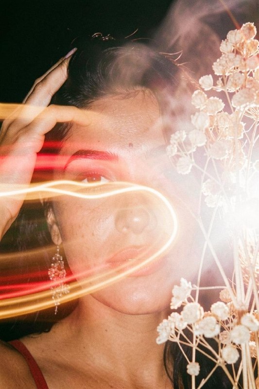 Vintage Neon Obscured Portrait