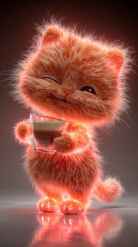 Neon Photoreal Kitten Portrait