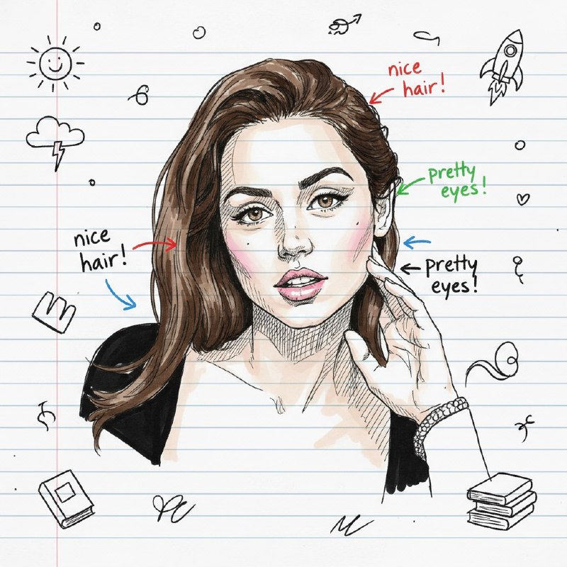Notebook Doodle Portrait