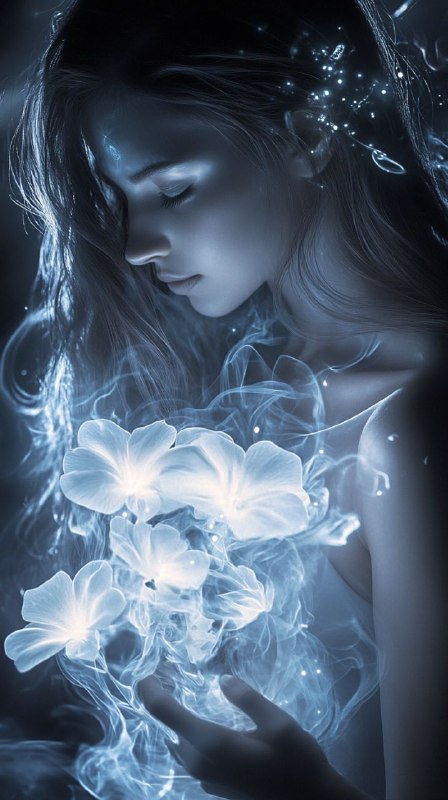 Bioluminescent Mystic Portrait