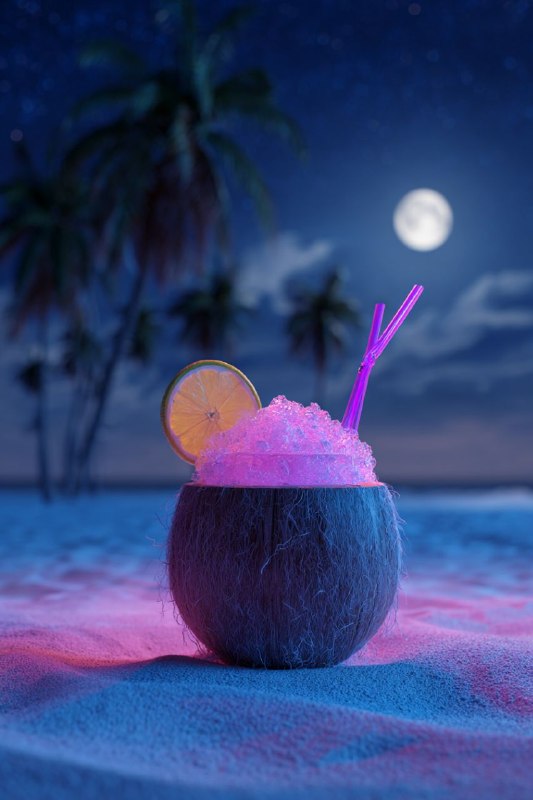 Neon Tropical Moon Cocktail