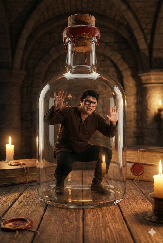 Man Trapped in Colossal Bottle