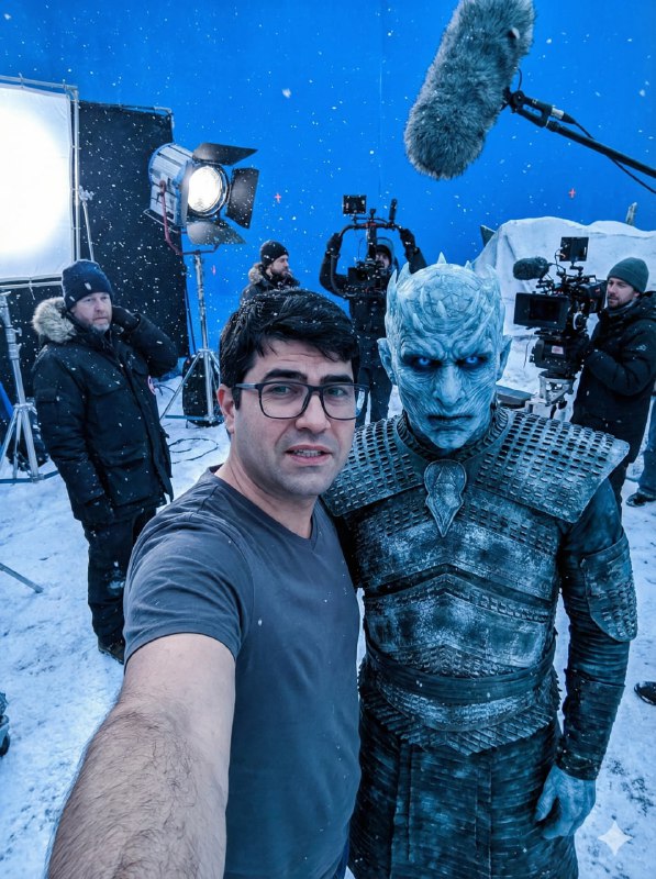 Cold, blue-tinted, realistic production lighting
