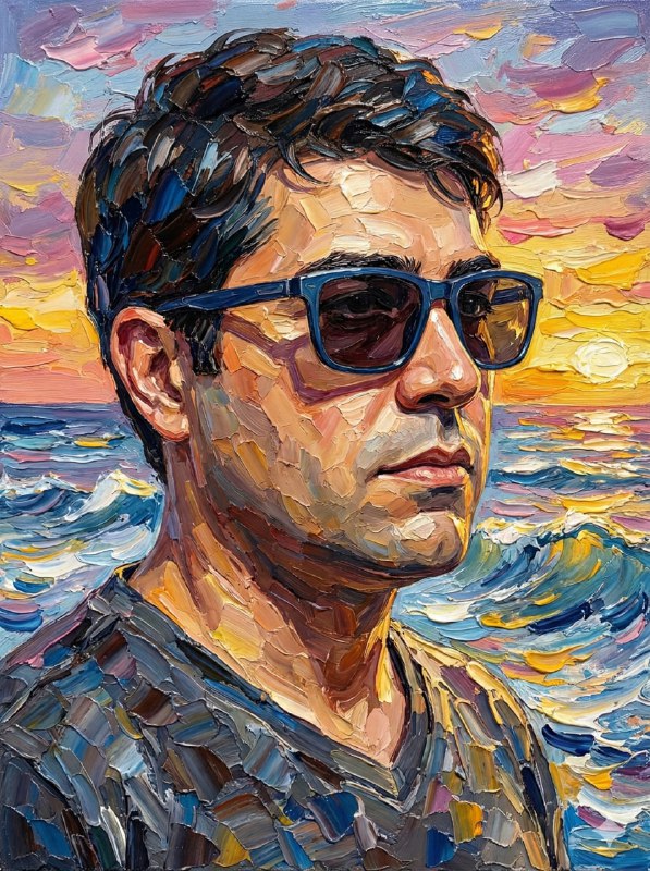 Hyper-realistic impasto oil painting