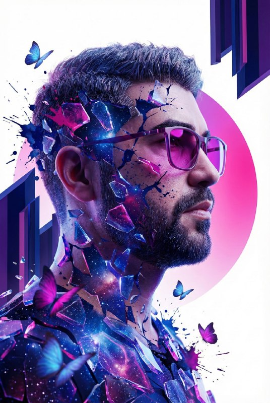 Hyper-realistic surreal digital art portrait
