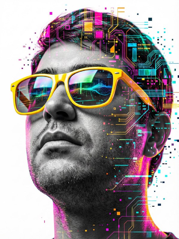 Hyper-realistic glitch art digital portrait