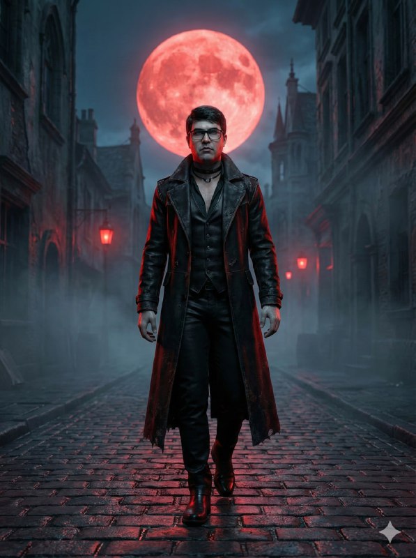 Hyper-realistic gothic cinematic portrait