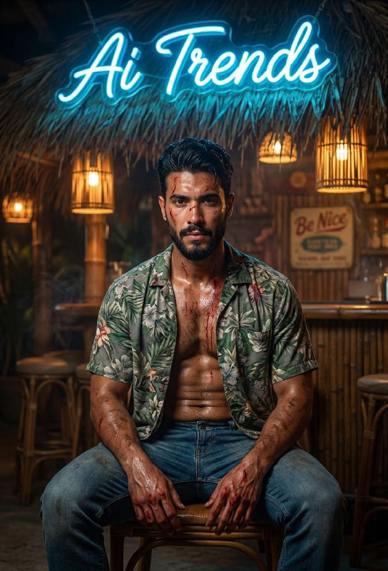 Tiki Bar Gritty Portrait
